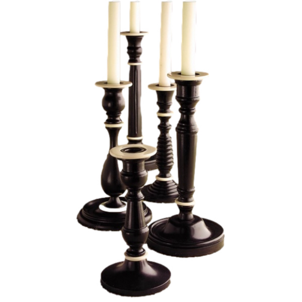 3 Twos Company Mango wood candle sticks